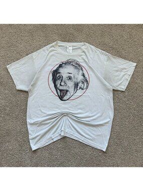 Vintage Y2K Albert Einstein Tongue T-Shirt Geek Funny Science Humor